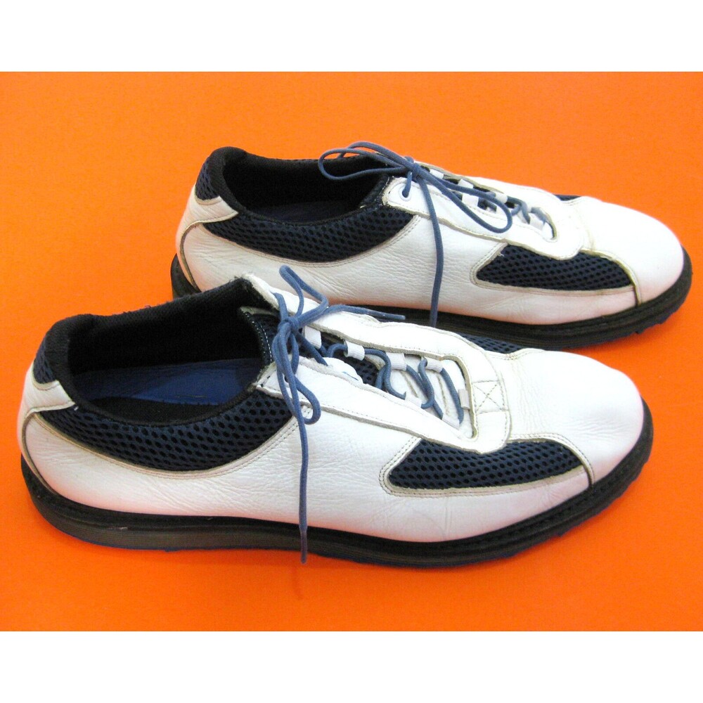 ALLEN EDMONDS Men's (Size 11) White Leather Spikeless Golf Shoes Rubber Cleats